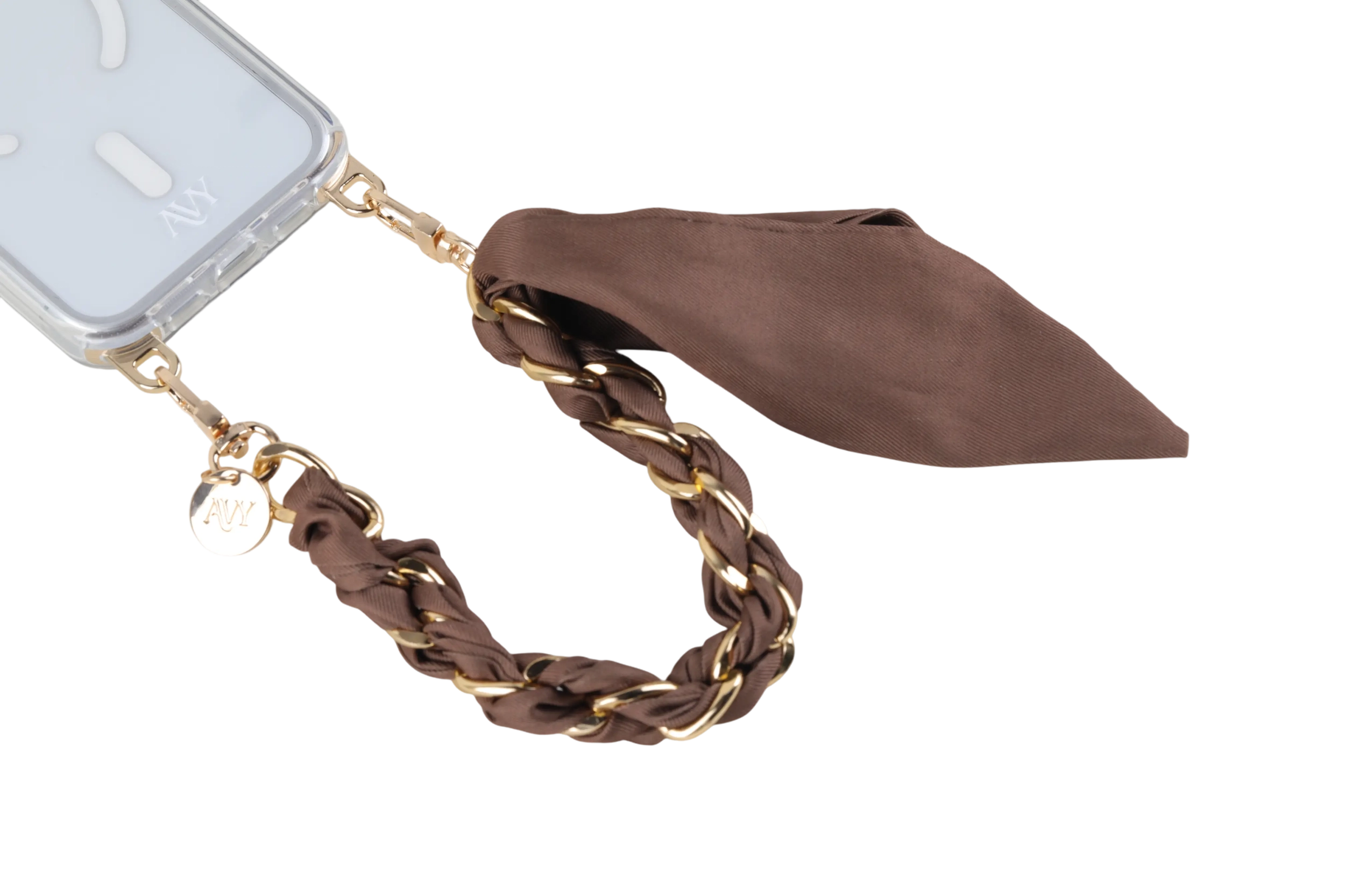 AVY Universeel Sjaal Telefoonkoord / Polsbandje (32CM) Bandana Brown afbeelding 10