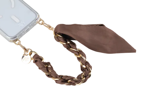 AVY Universeel Sjaal Telefoonkoord / Polsbandje (32CM) Bandana Brown afbeelding 10