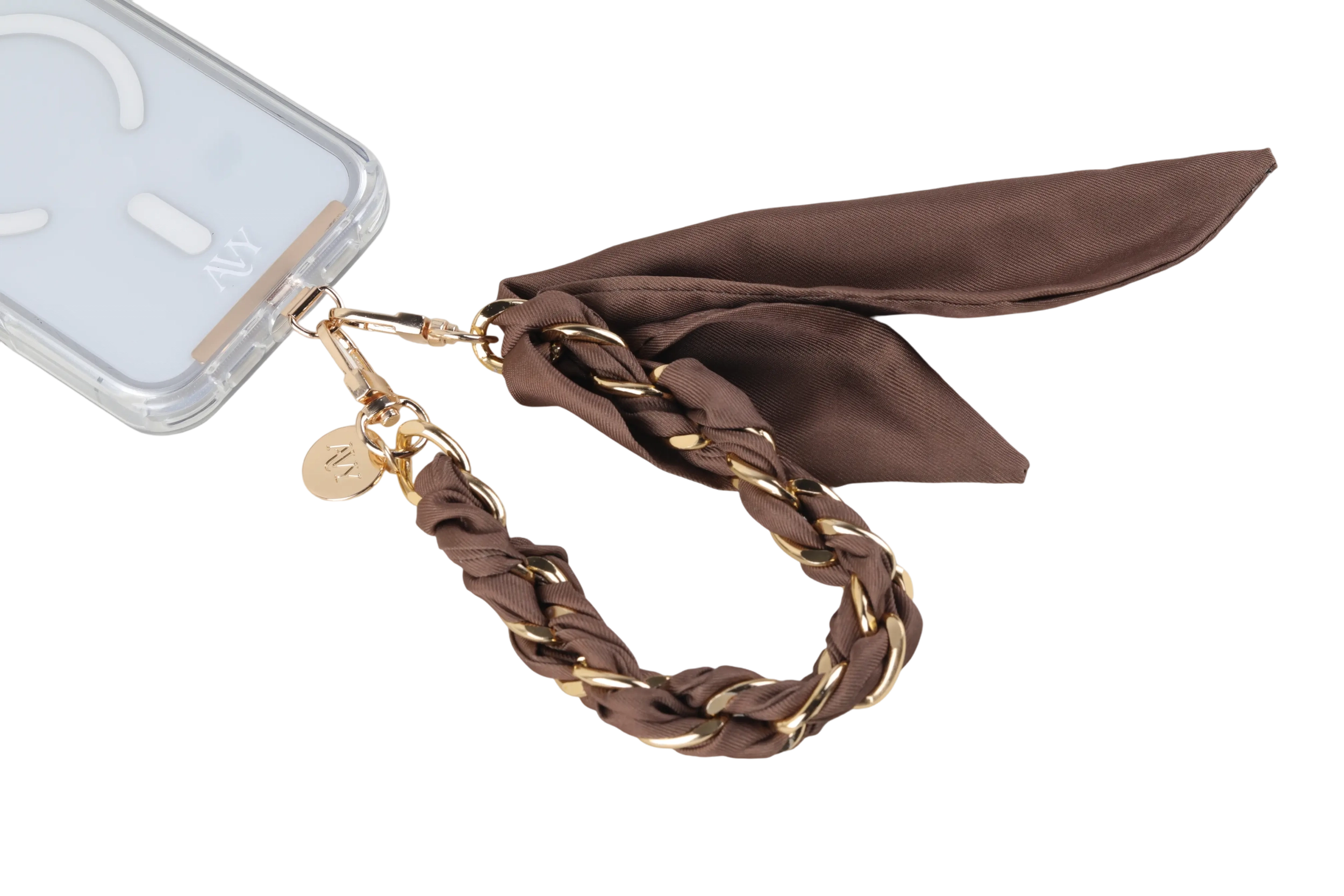 AVY Universeel Sjaal Telefoonkoord / Polsbandje (32CM) Bandana Brown afbeelding 9
