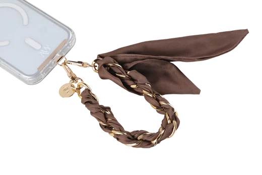 AVY Universeel Sjaal Telefoonkoord / Polsbandje (32CM) Bandana Brown afbeelding 9