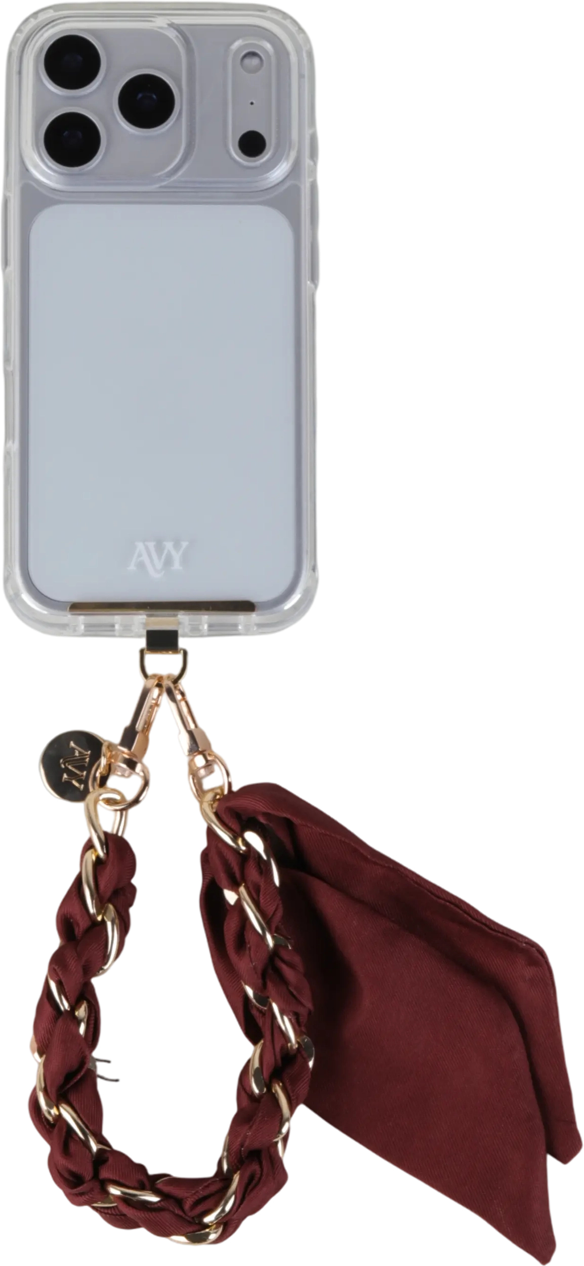 AVY Universeel Sjaal Telefoonkoord / Polsbandje (32CM) Bandana Burgundy afbeelding 8