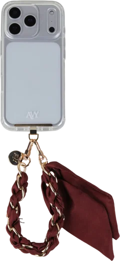 AVY Universeel Sjaal Telefoonkoord / Polsbandje (32CM) Bandana Burgundy afbeelding 8