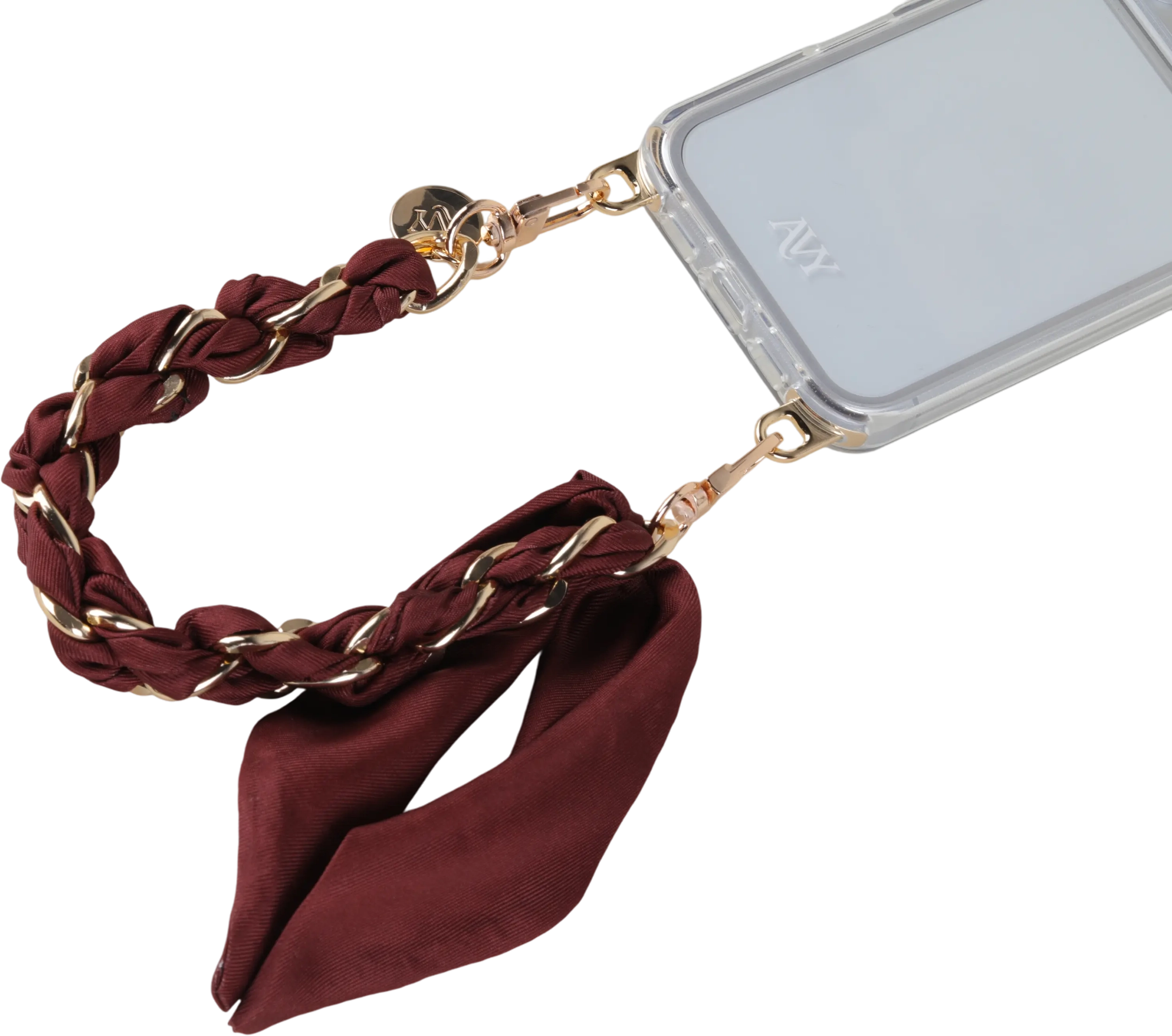 AVY Universeel Sjaal Telefoonkoord / Polsbandje (32CM) Bandana Burgundy afbeelding 9