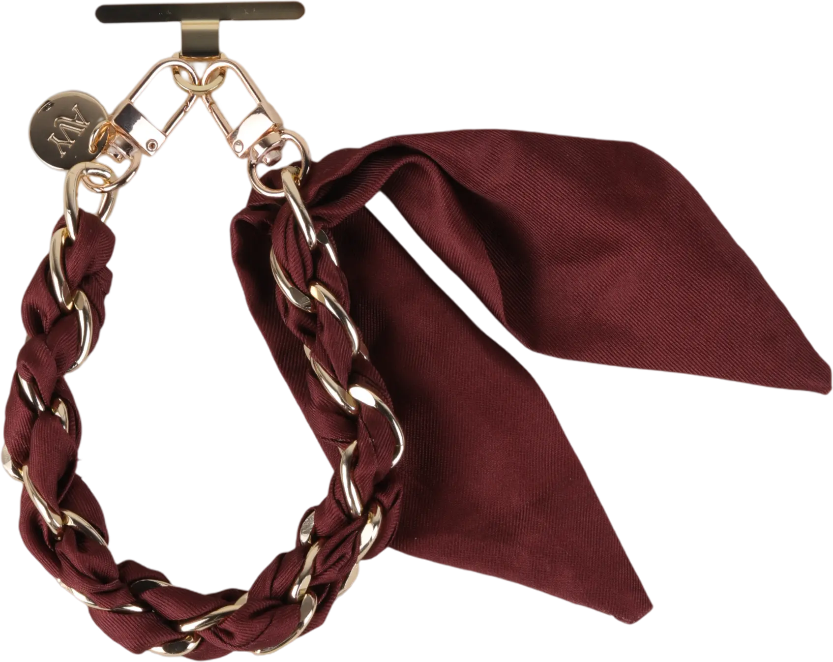 AVY Universeel Sjaal Telefoonkoord / Polsbandje (32CM) Bandana Burgundy afbeelding 4