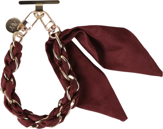 AVY Universeel Sjaal Telefoonkoord / Polsbandje (32CM) Bandana Burgundy afbeelding 4