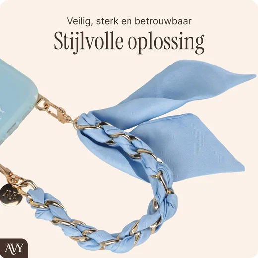 AVY Universeel Sjaal Telefoonkoord / Polsbandje (32CM) Bandana Blue afbeelding 5