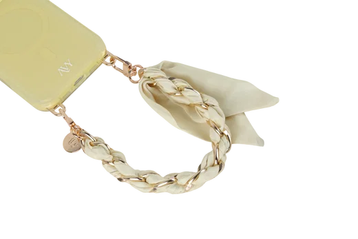 AVY Universeel Sjaal Telefoonkoord / Polsbandje (32CM) Bandana Butter Yellow afbeelding 11