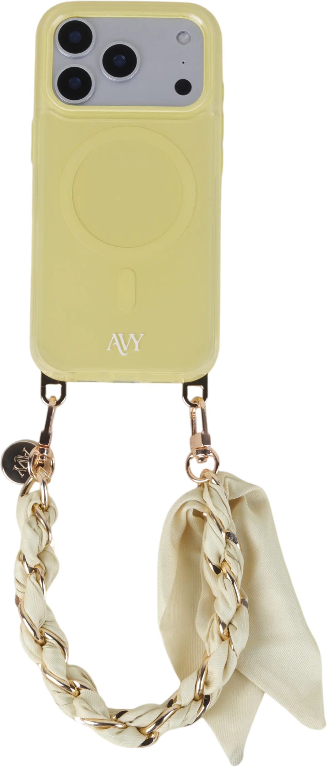 AVY Universeel Sjaal Telefoonkoord / Polsbandje (32CM) Bandana Butter Yellow afbeelding 12