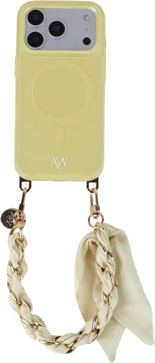AVY Universeel Sjaal Telefoonkoord / Polsbandje (32CM) Bandana Butter Yellow afbeelding 12