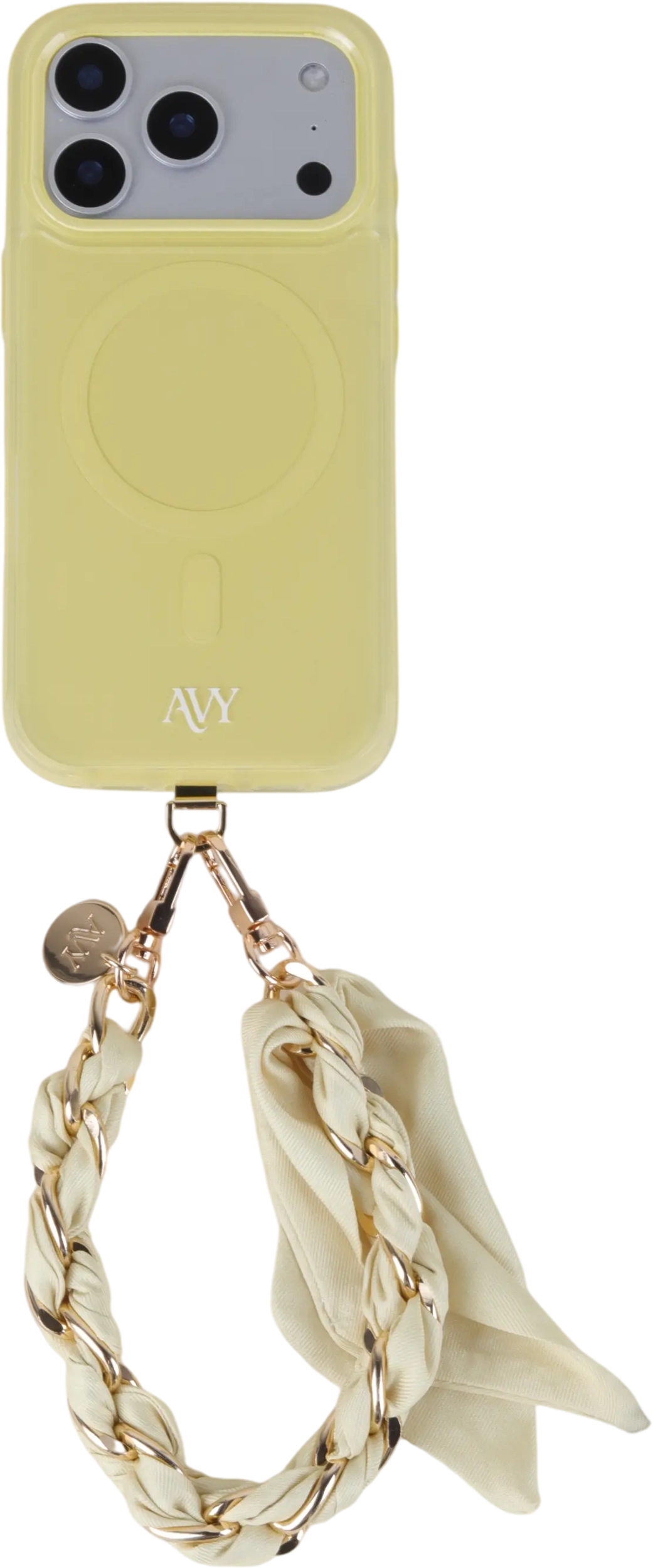 AVY Universeel Sjaal Telefoonkoord / Polsbandje (32CM) Bandana Butter Yellow afbeelding 7