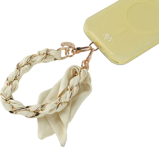 AVY Universeel Sjaal Telefoonkoord / Polsbandje (32CM) Bandana Butter Yellow afbeelding 13
