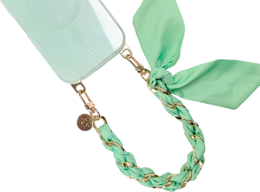 AVY Universeel Sjaal Telefoonkoord / Polsbandje (32CM) Bandana Matcha afbeelding 10