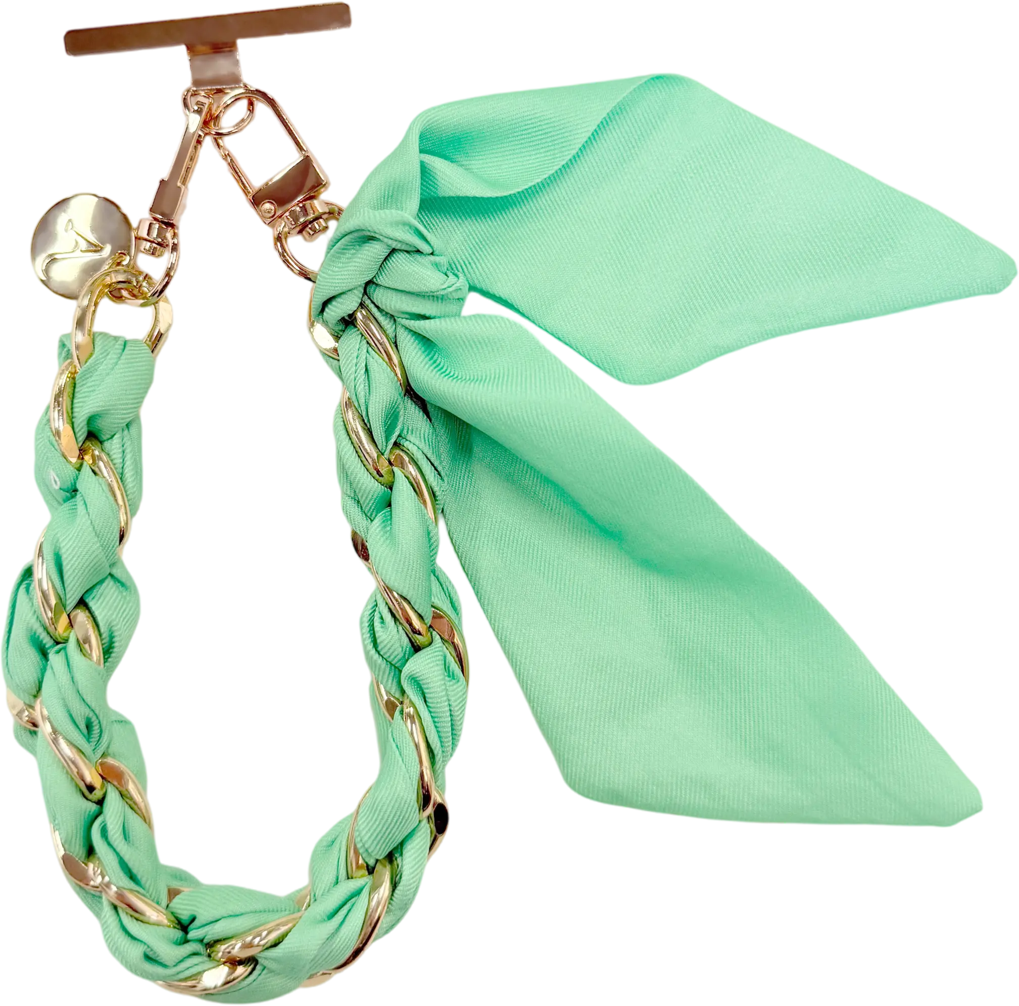 AVY Universeel Sjaal Telefoonkoord / Polsbandje (32CM) Bandana Matcha afbeelding 8