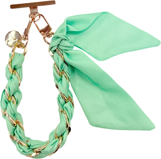 AVY Universeel Sjaal Telefoonkoord / Polsbandje (32CM) Bandana Matcha afbeelding 8
