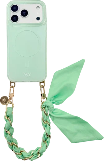AVY Universeel Sjaal Telefoonkoord / Polsbandje (32CM) Bandana Matcha afbeelding 7
