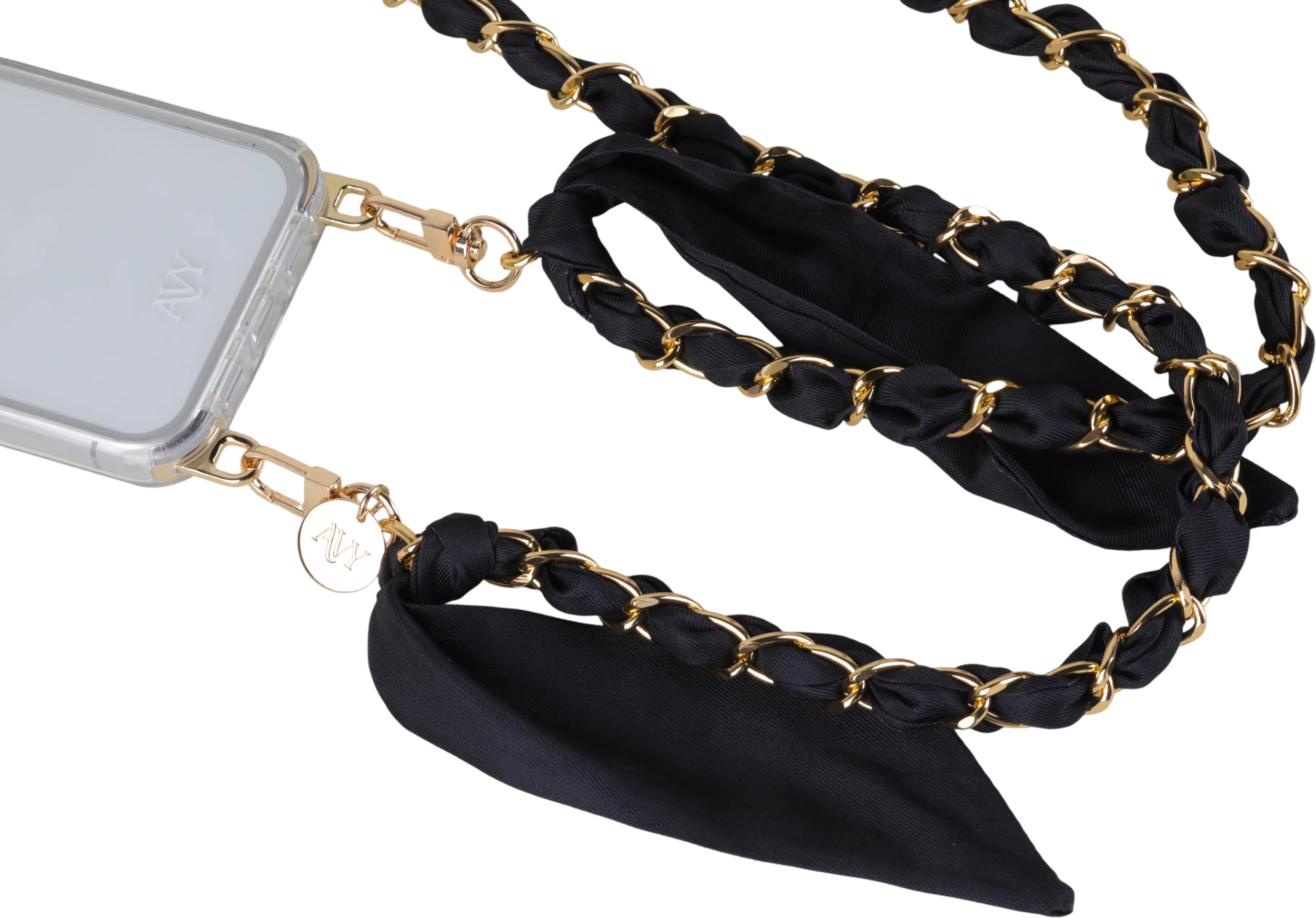 AVY Universeel Sjaal Crossbody Telefoonkoord (120CM) Bandana Black afbeelding 10