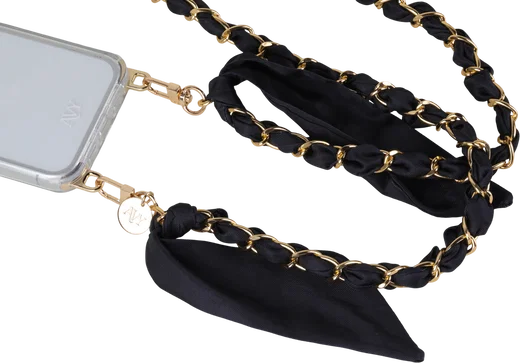 AVY Universeel Sjaal Crossbody Telefoonkoord (120CM) Bandana Black afbeelding 10