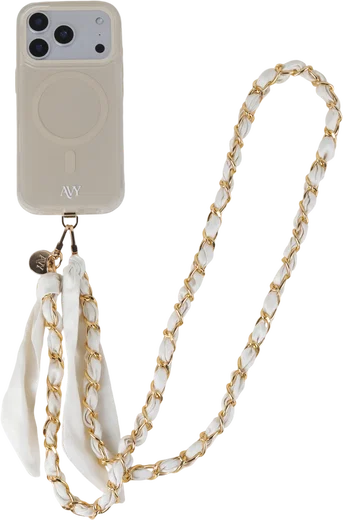 AVY Universeel Sjaal Crossbody Telefoonkoord (120CM) Bandana Beige afbeelding 13