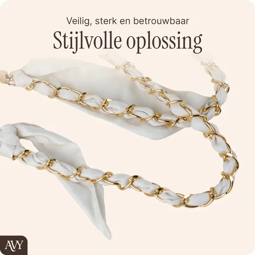AVY Universeel Sjaal Crossbody Telefoonkoord (120CM) Bandana Beige afbeelding 2