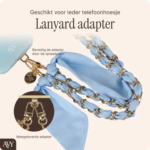AVY Universeel Sjaal Crossbody Telefoonkoord (120CM) Bandana Blue afbeelding 5