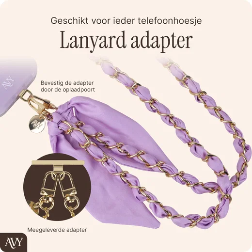 AVY Universeel Sjaal Crossbody Telefoonkoord (120CM) Bandana Purple afbeelding 5