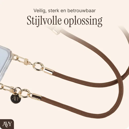 AVY Verstelbaar Crossbody Telefoonkoord / Telefoontouw (130CM) Tressé Brown afbeelding 6