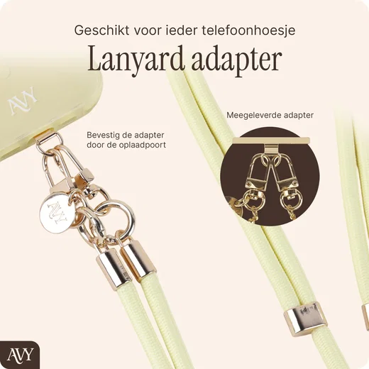 AVY Verstelbaar Crossbody Telefoonkoord / Telefoontouw (130CM) Tressé Yellow afbeelding 5