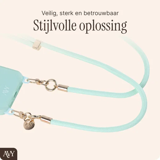 AVY Verstelbaar Crossbody Telefoonkoord / Telefoontouw (130CM) Tressé Matcha afbeelding 5