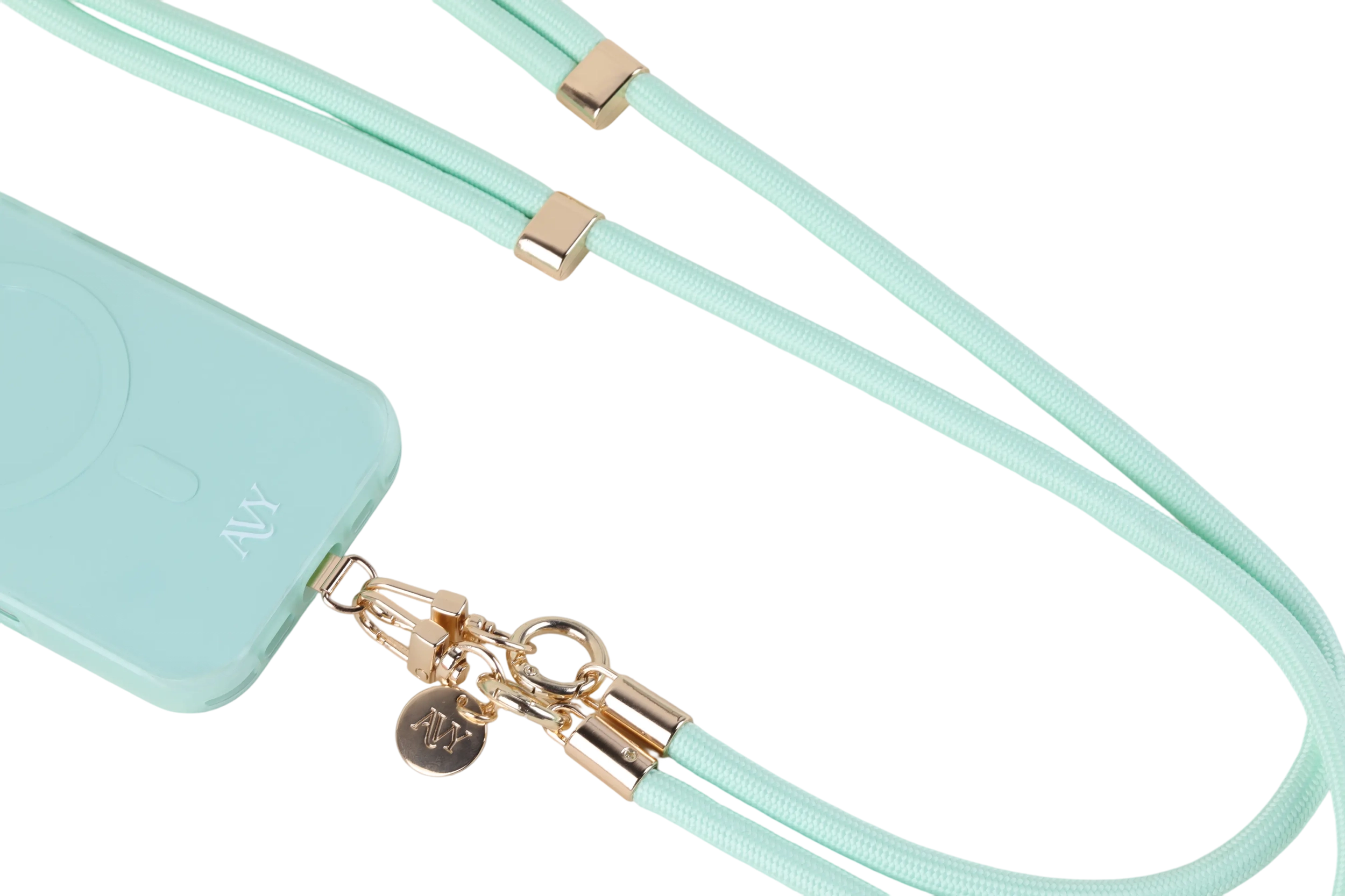 AVY Verstelbaar Crossbody Telefoonkoord / Telefoontouw (130CM) Tressé Matcha afbeelding 15
