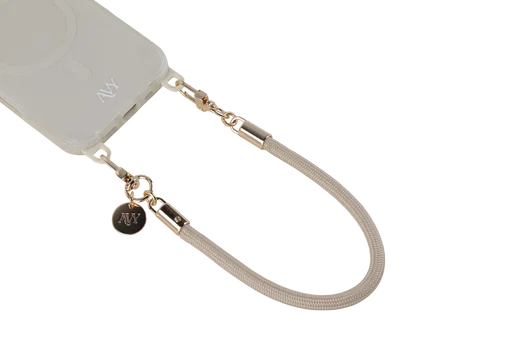 AVY Universeel Armband / Polsband Telefoonkoord Touw (32CM) Tressé Beige afbeelding 11