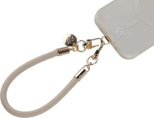 AVY Universeel Armband / Polsband Telefoonkoord Touw (32CM) Tressé Beige afbeelding 7