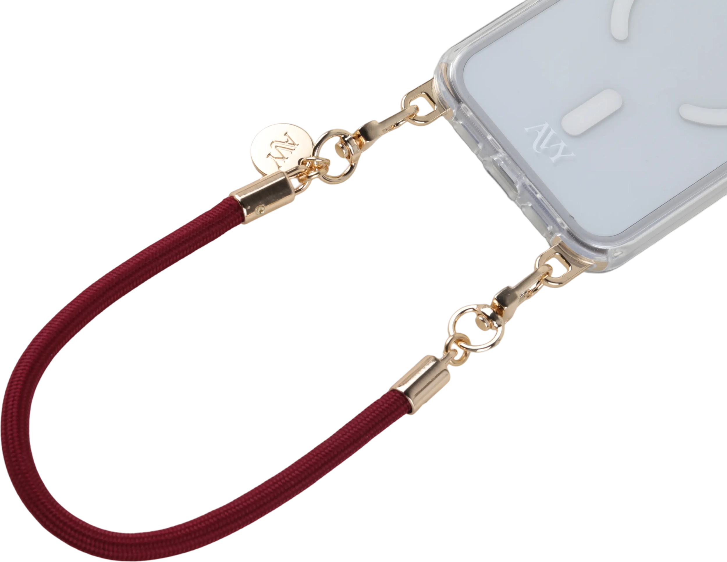 AVY Universeel Armband / Polsband Telefoonkoord Touw (32CM) Tressé Burgundy afbeelding 12