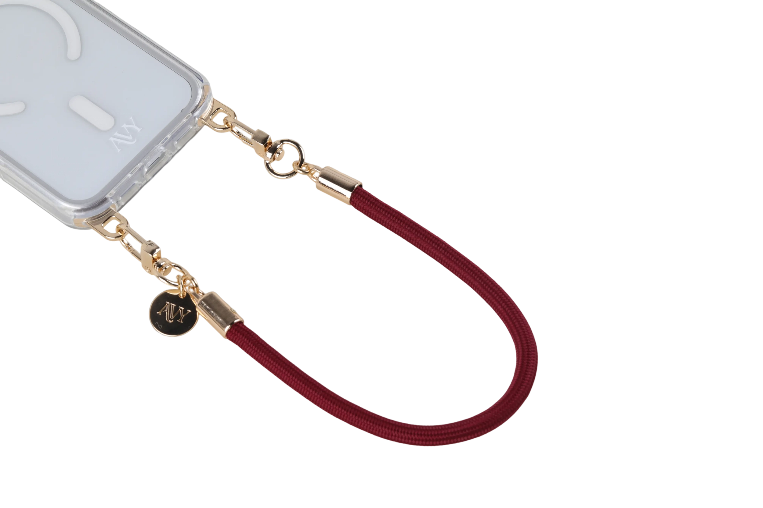 AVY Universeel Armband / Polsband Telefoonkoord Touw (32CM) Tressé Burgundy afbeelding 11