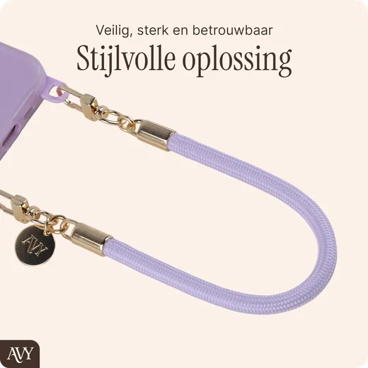 AVY Universeel Armband / Polsband Telefoonkoord Touw (32CM) Tressé Purple afbeelding 5