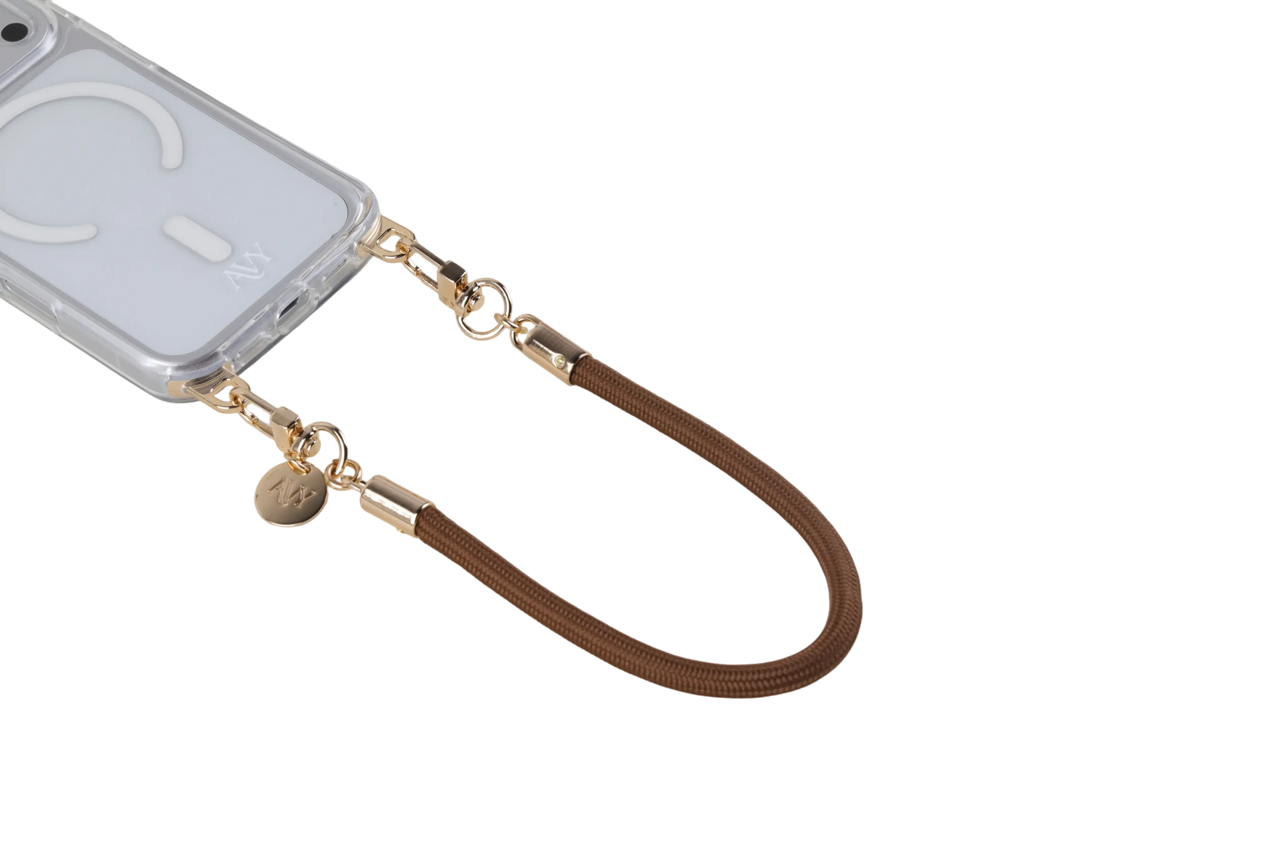 AVY Universeel Armband / Polsband Telefoonkoord Touw (32CM) Tressé Brown afbeelding 7
