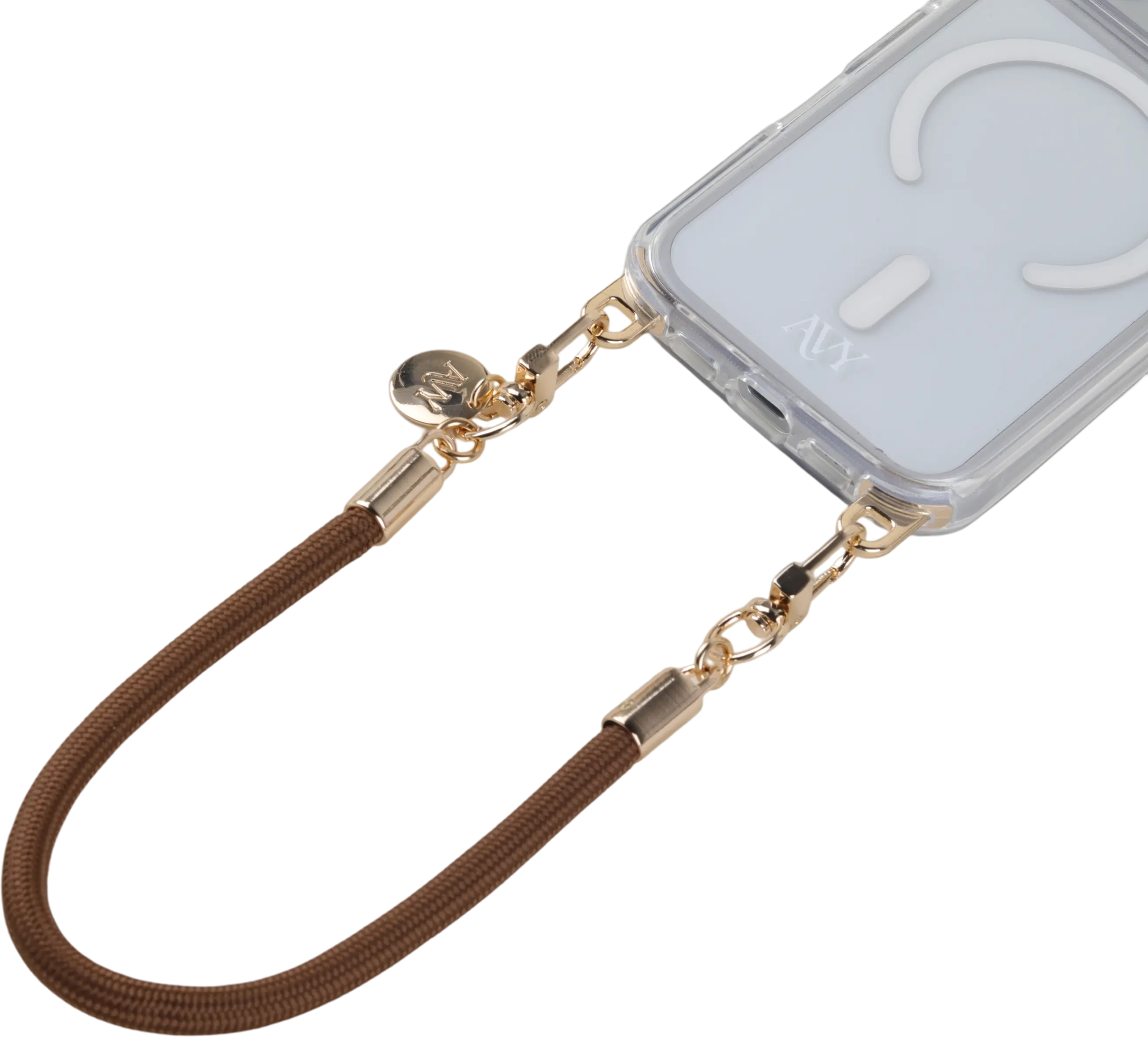 AVY Universeel Armband / Polsband Telefoonkoord Touw (32CM) Tressé Brown afbeelding 4