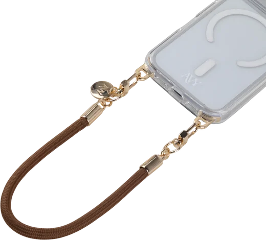AVY Universeel Armband / Polsband Telefoonkoord Touw (32CM) Tressé Brown afbeelding 4
