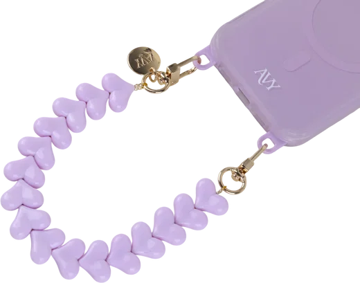 AVY Universele Hartjes Armband Polsband Telefoonkoord (30CM) Cupid Purple afbeelding 4