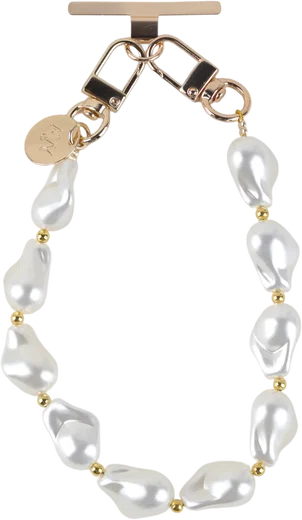 AVY Universeel Armband Polsband Parel Telefoonkoord (32CM) Silver Pearls afbeelding 7