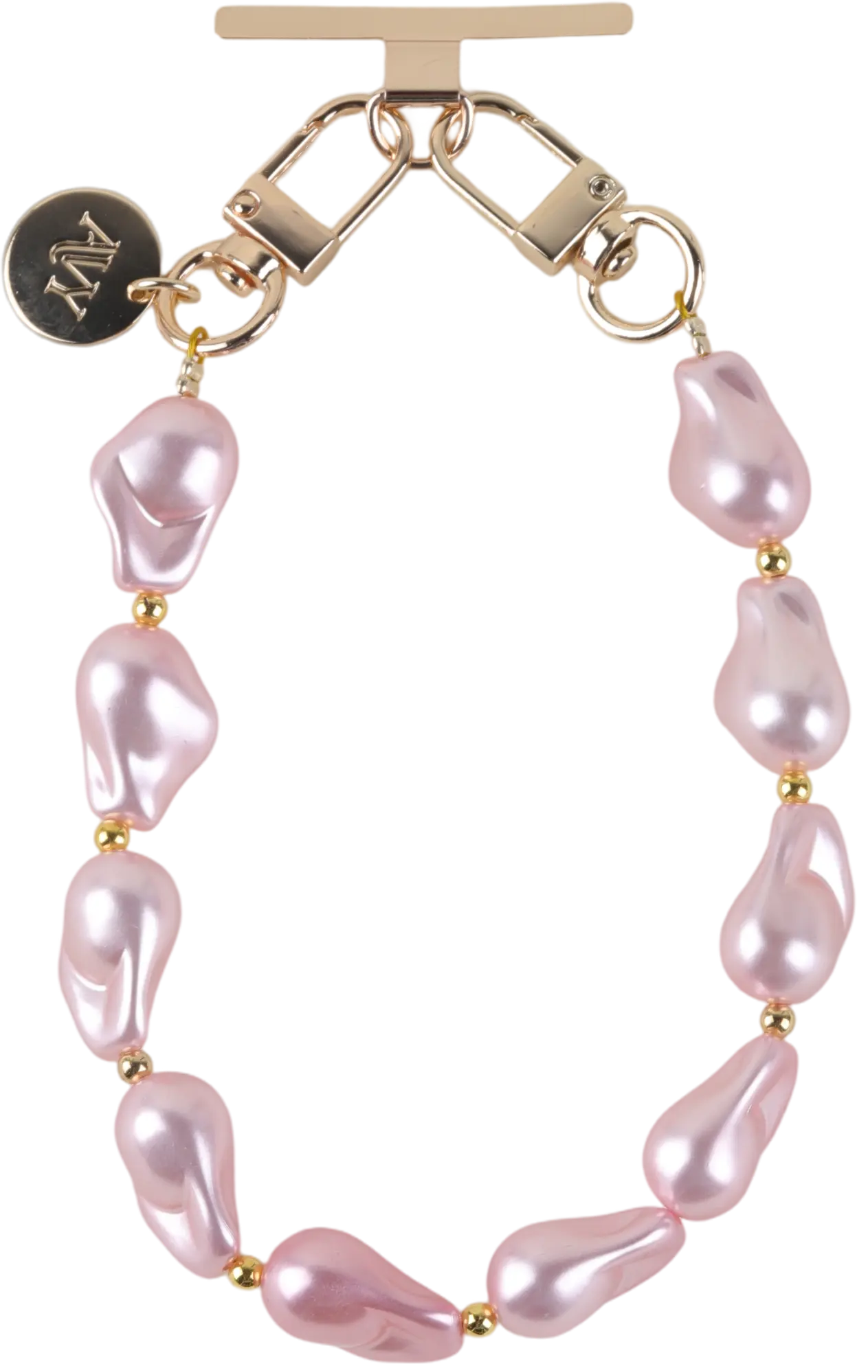 AVY Universeel Armband Polsband Parel Telefoonkoord (32CM) Pink Pearls afbeelding 12