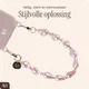 AVY Universeel Armband Polsband Parel Telefoonkoord (32CM) Pink Pearls afbeelding 5