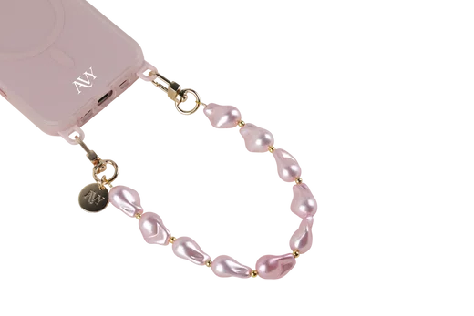 AVY Universeel Armband Polsband Parel Telefoonkoord (32CM) Pink Pearls afbeelding 10