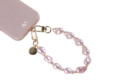 AVY Universeel Armband Polsband Parel Telefoonkoord (32CM) Pink Pearls afbeelding 13