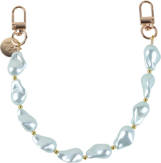 AVY Universeel Armband Polsband Parel Telefoonkoord (32CM) Blue Pearls afbeelding 1