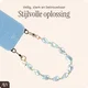 AVY Universeel Armband Polsband Parel Telefoonkoord (32CM) Blue Pearls afbeelding 5