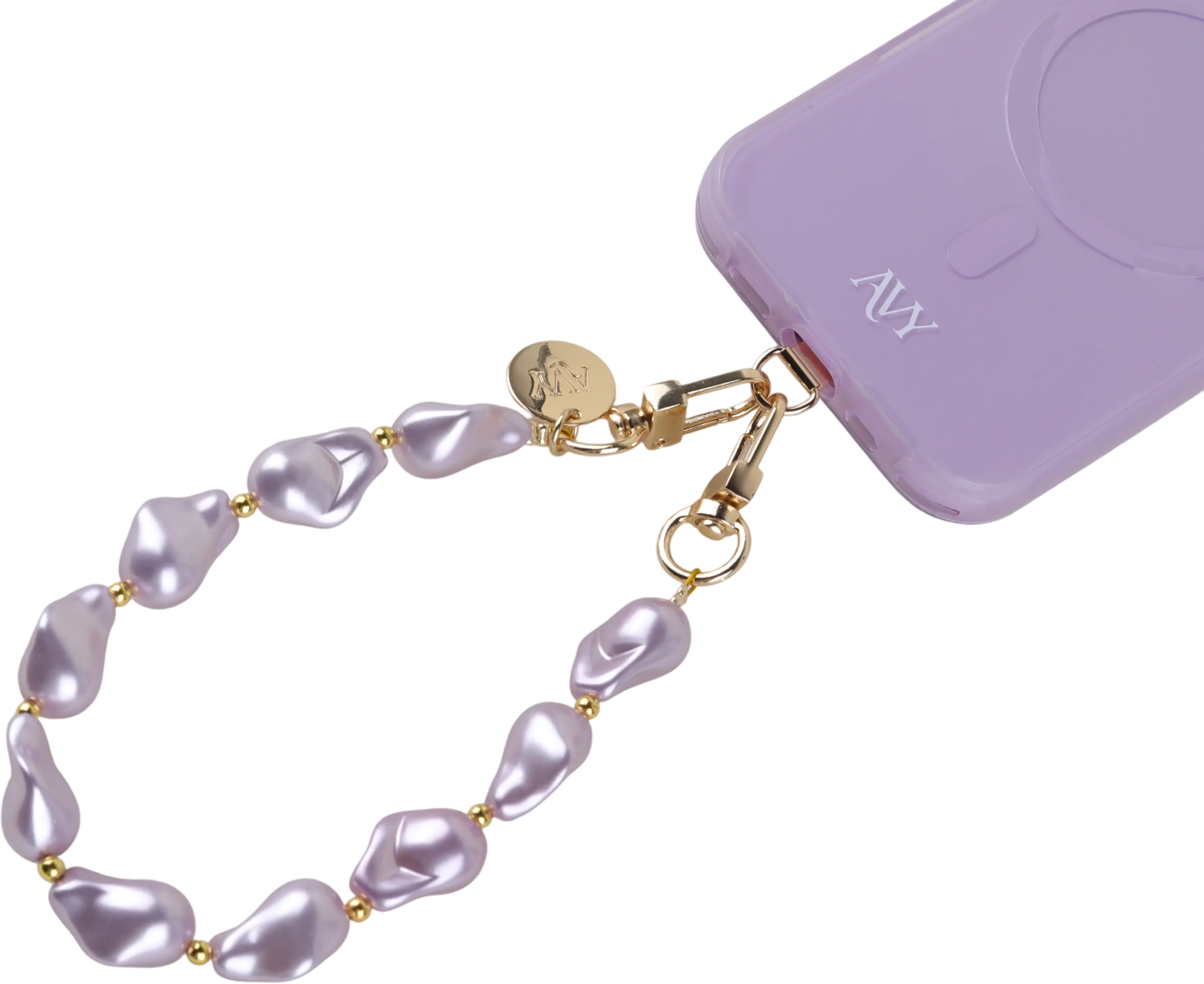 AVY Universeel Armband Polsband Parel Telefoonkoord (32CM) Purple Pearls afbeelding 12