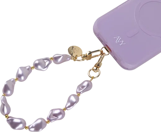 AVY Universeel Armband Polsband Parel Telefoonkoord (32CM) Purple Pearls afbeelding 12