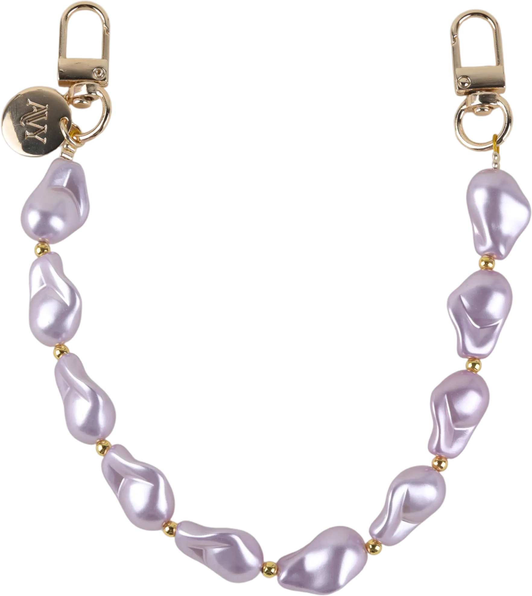 AVY Universeel Armband Polsband Parel Telefoonkoord (32CM) Purple Pearls afbeelding 1