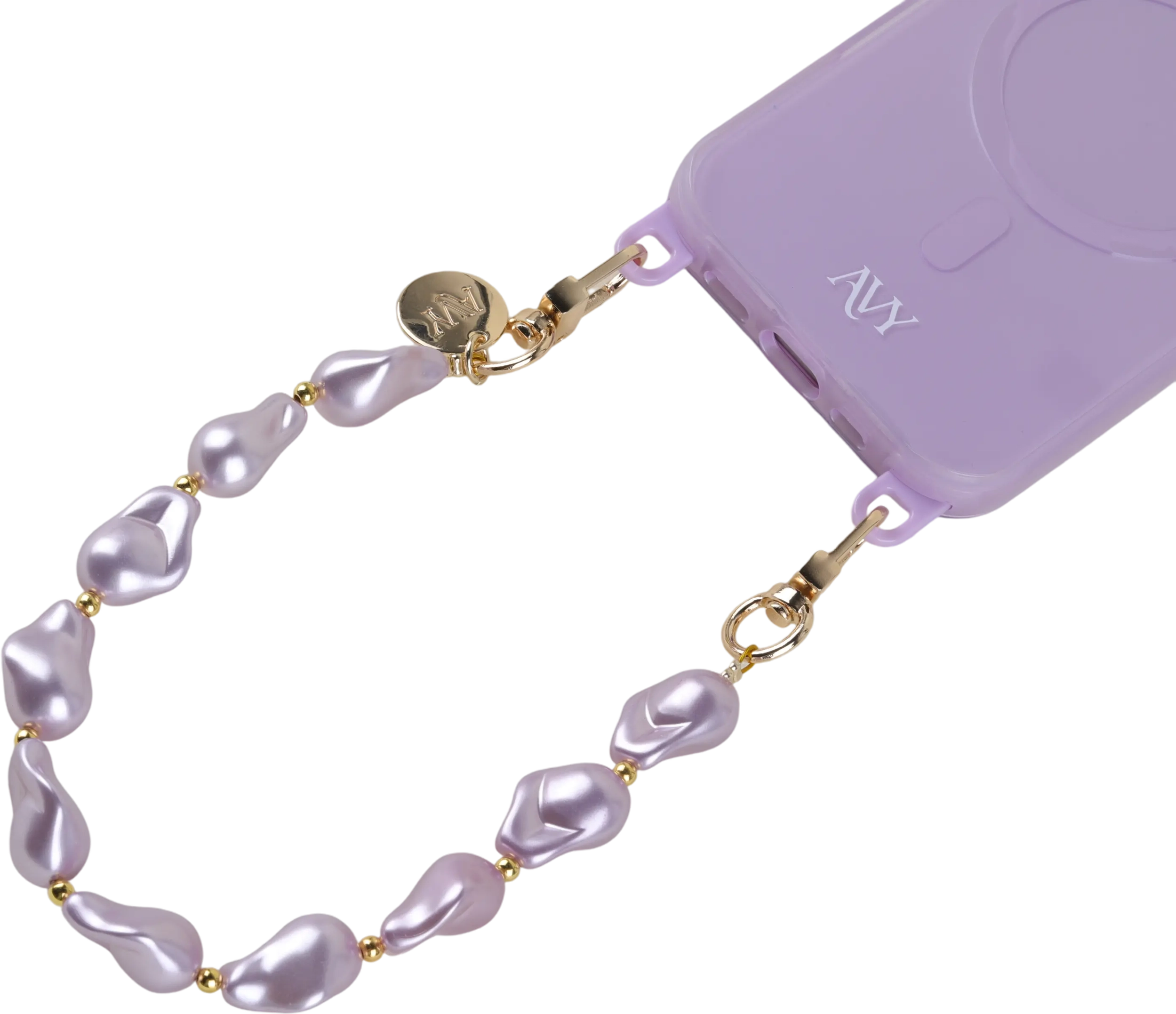 AVY Universeel Armband Polsband Parel Telefoonkoord (32CM) Purple Pearls afbeelding 7