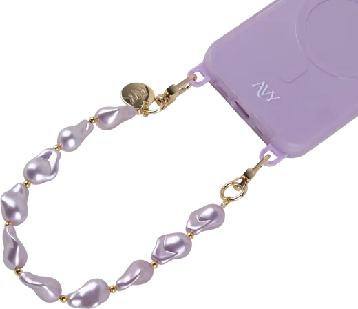AVY Universeel Armband Polsband Parel Telefoonkoord (32CM) Purple Pearls afbeelding 7